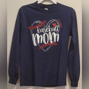Baseball Mom Kids Long Sleeve Shirt - Navy Blue